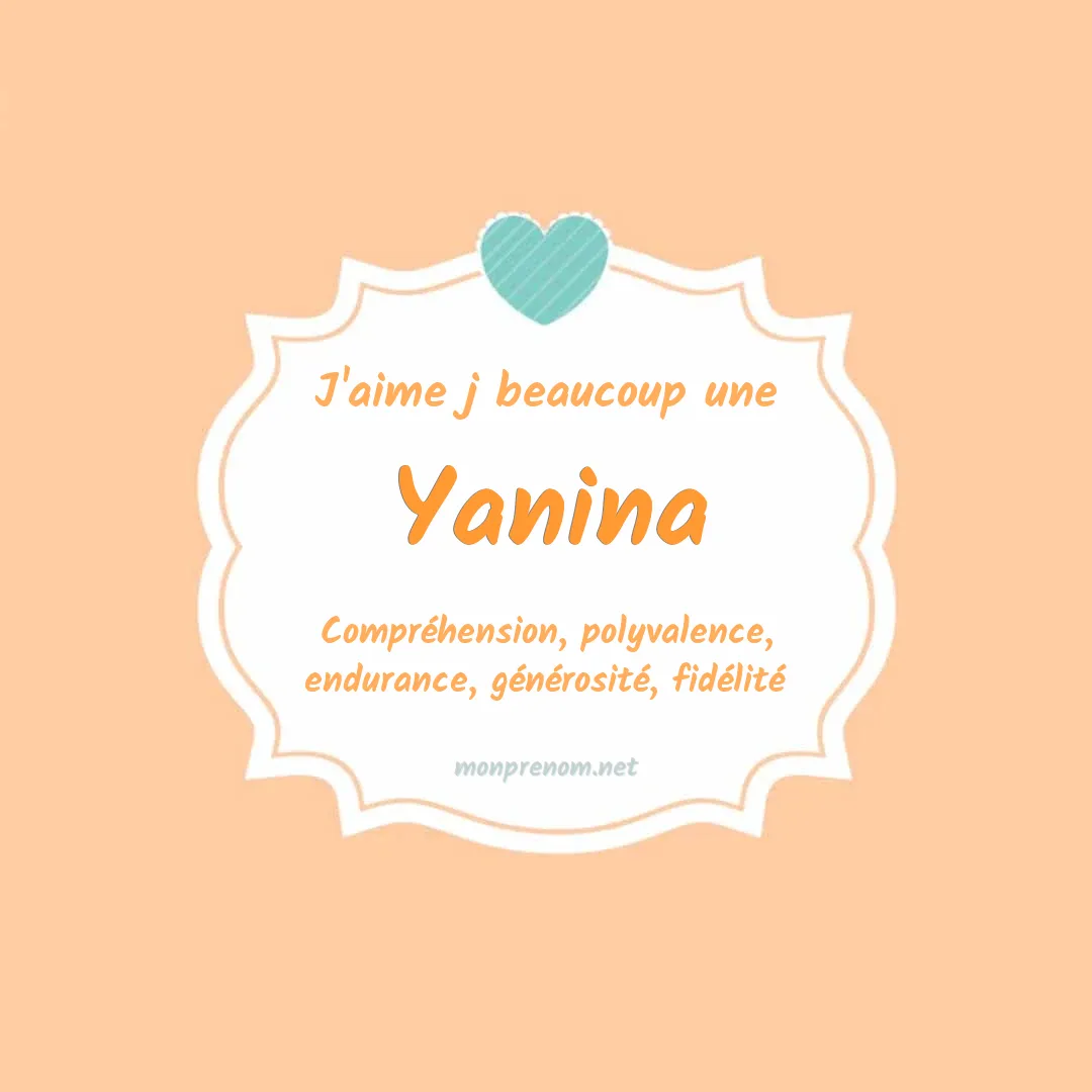 J'aime beaucoup Yanina