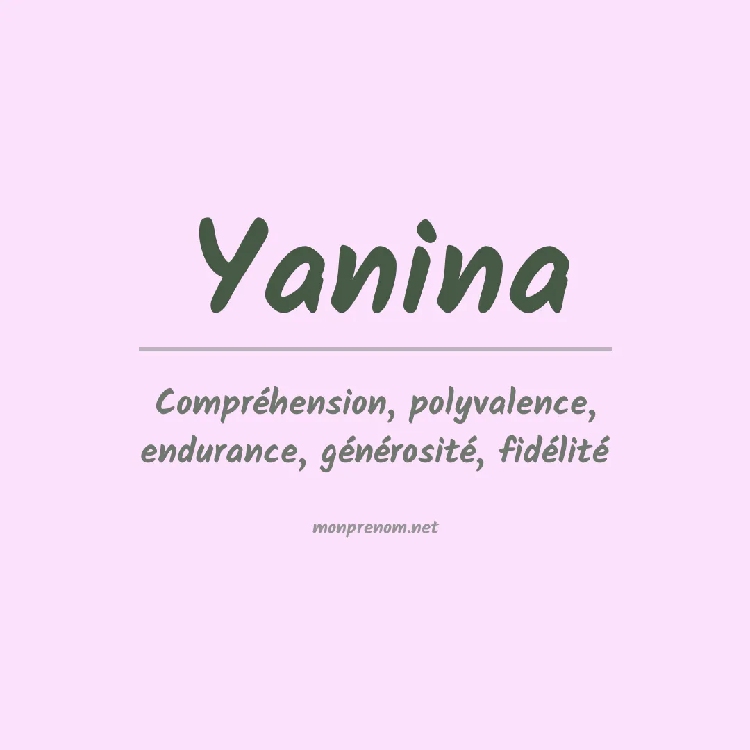 Signification du prénom Yanina
