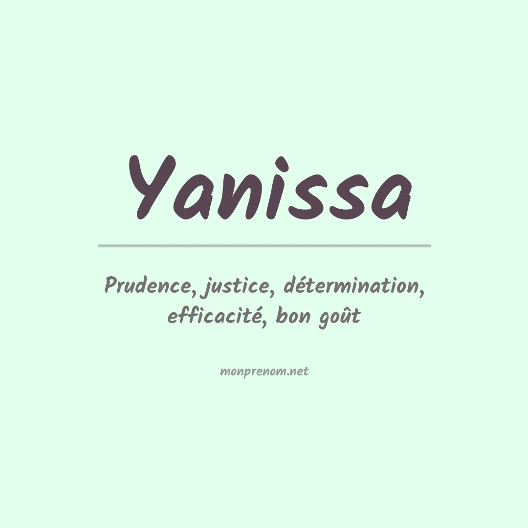 Signification du prénom Yanissa