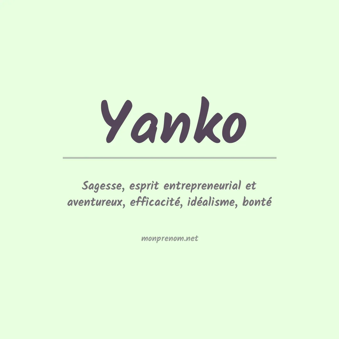 Prénom Yanko