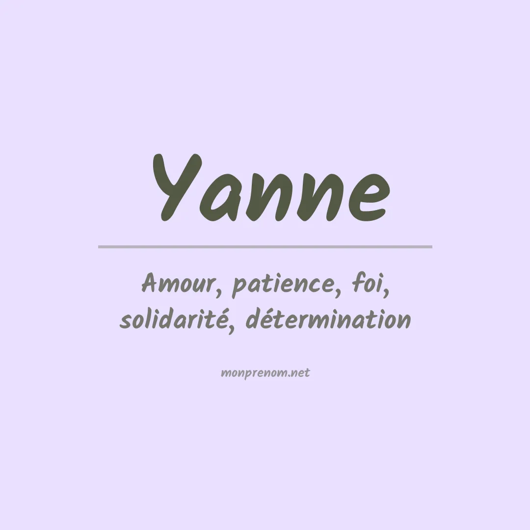 Prénom Yanne