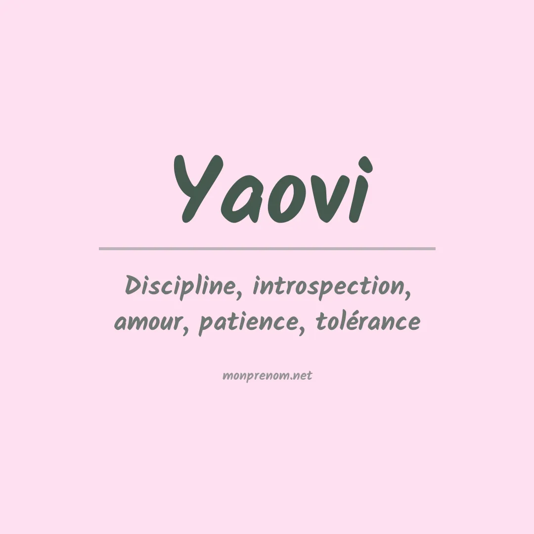 Signification du prénom Yaovi