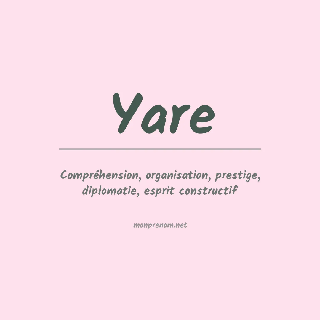 Signification du prénom Yare