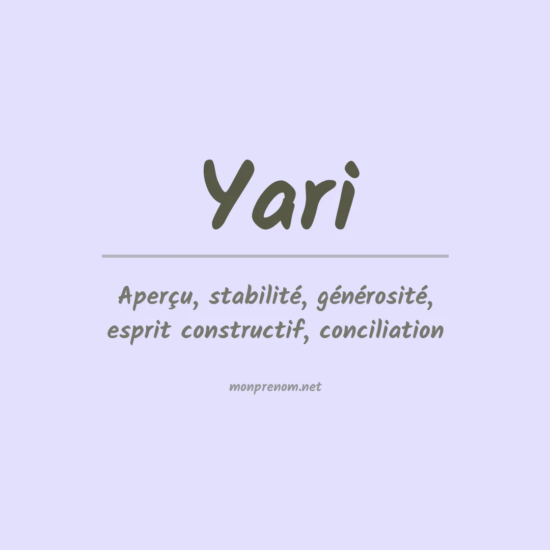 Signification du prénom Yari