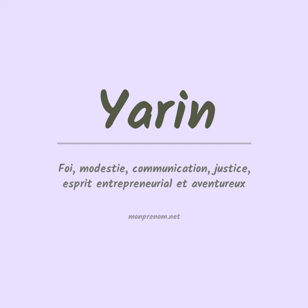 Signification du prénom Yarin