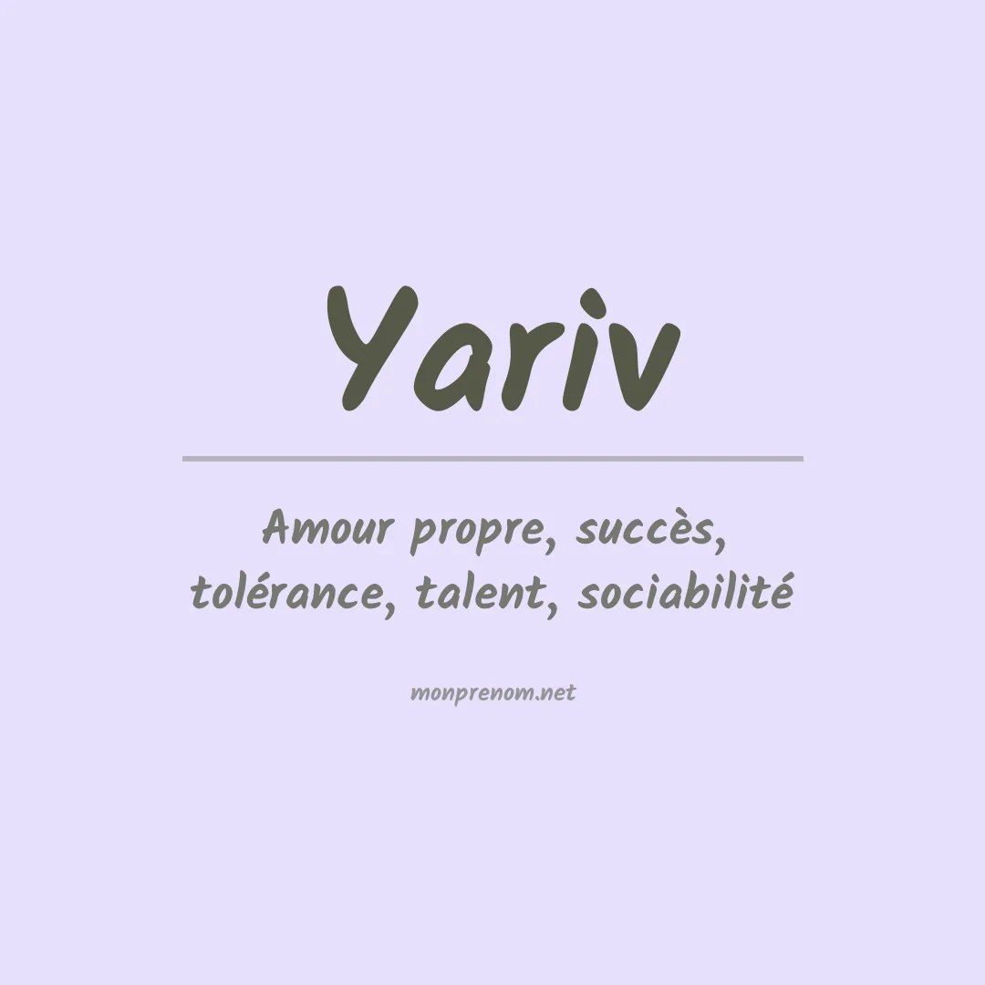 Signification du prénom Yariv