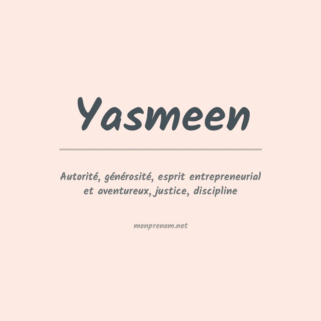 Signification du prénom Yasmeen