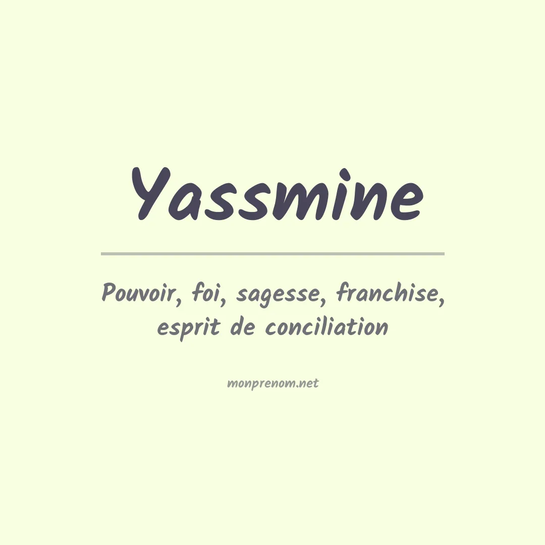 Prénom Yassmine