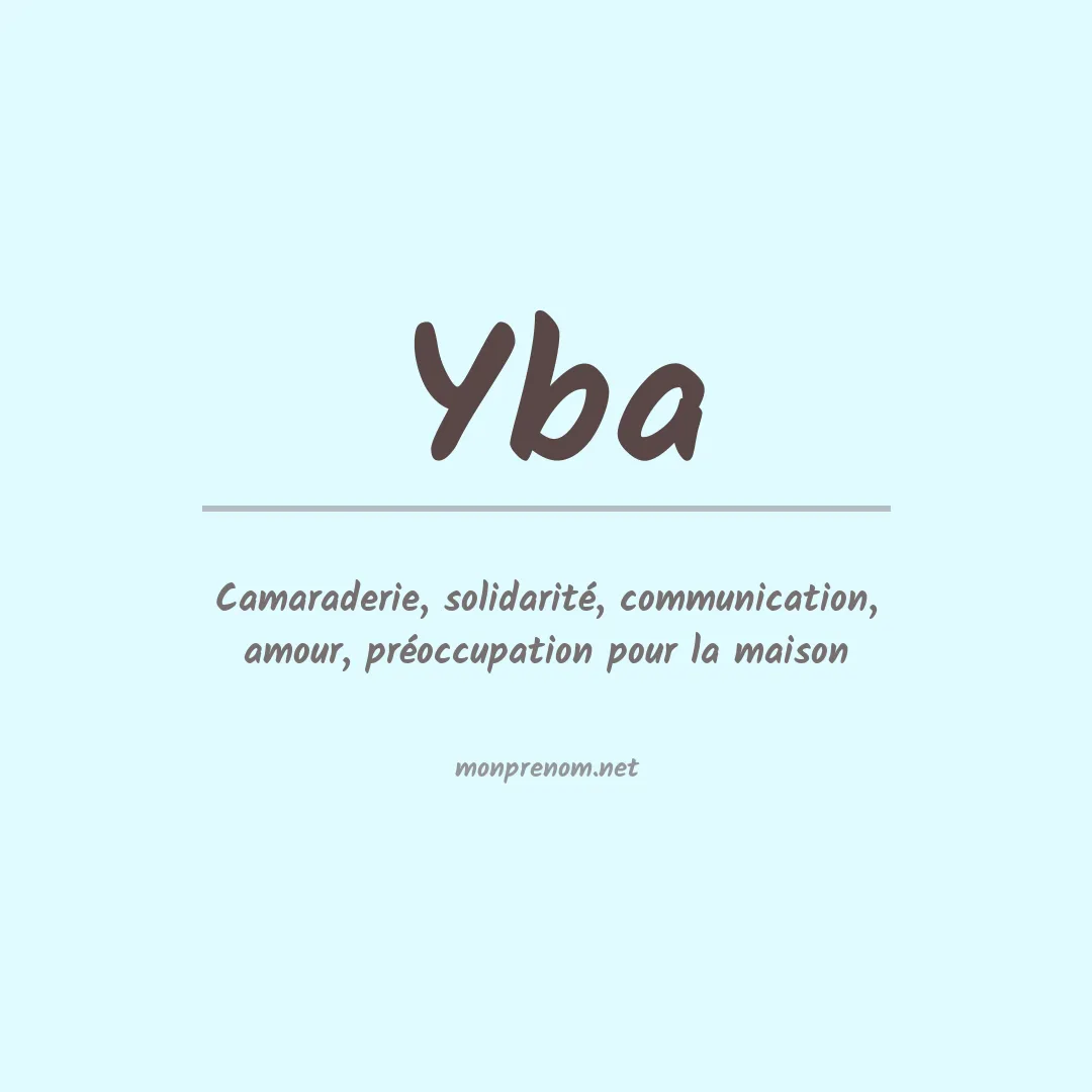 Signification du prénom Yba