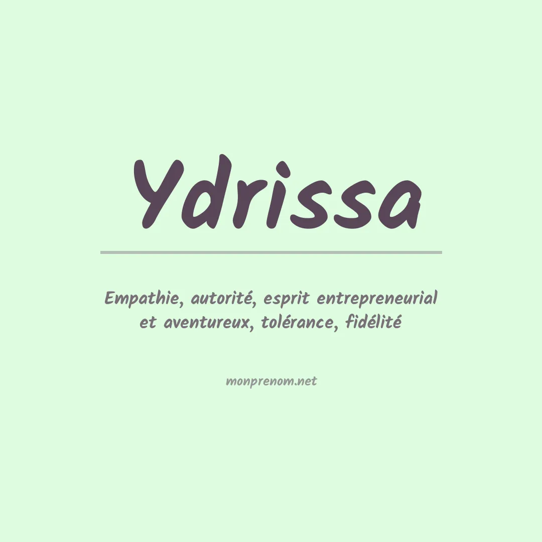 Prénom Ydrissa
