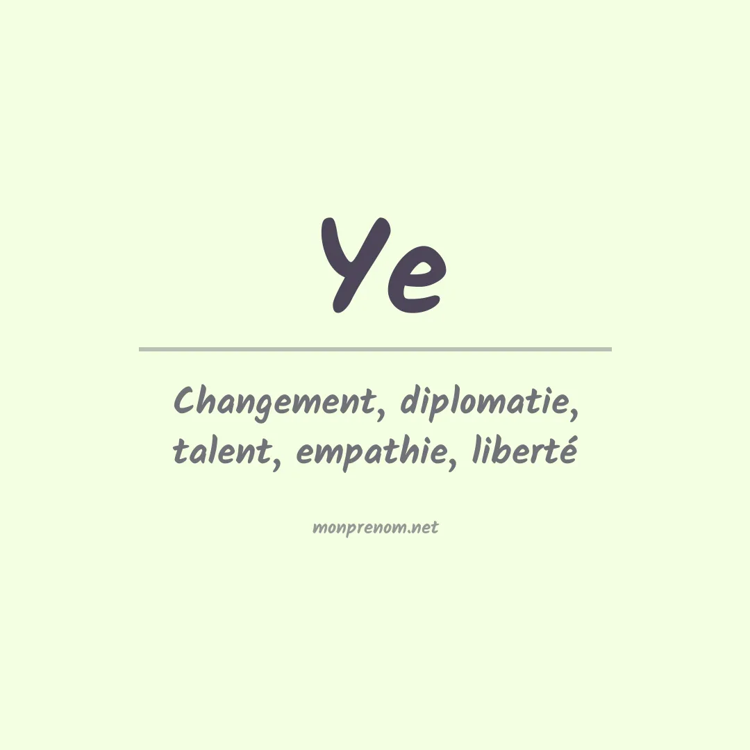 Prénom Ye