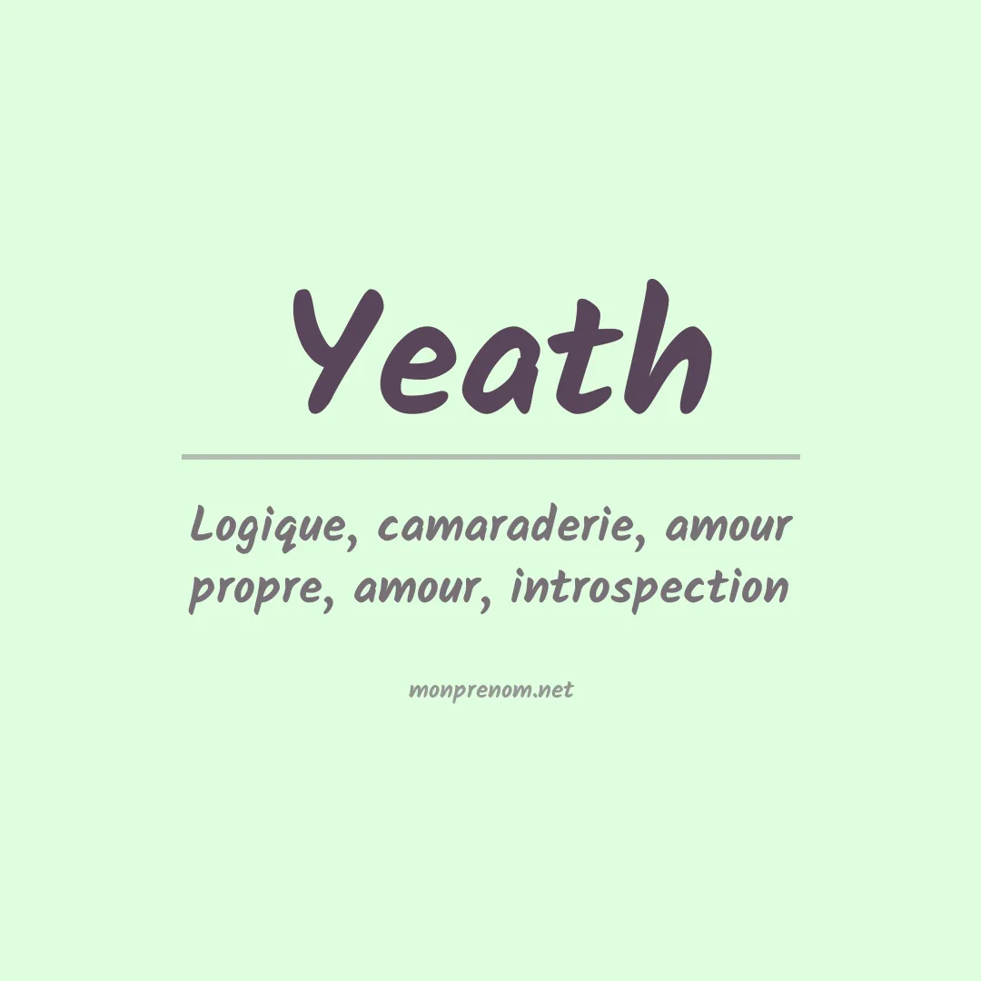 Signification du prénom Yeath