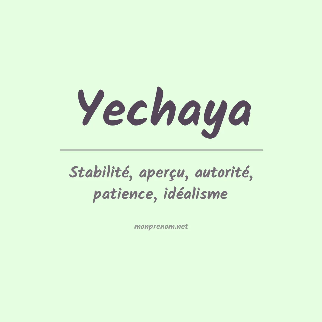 Signification du prénom Yechaya