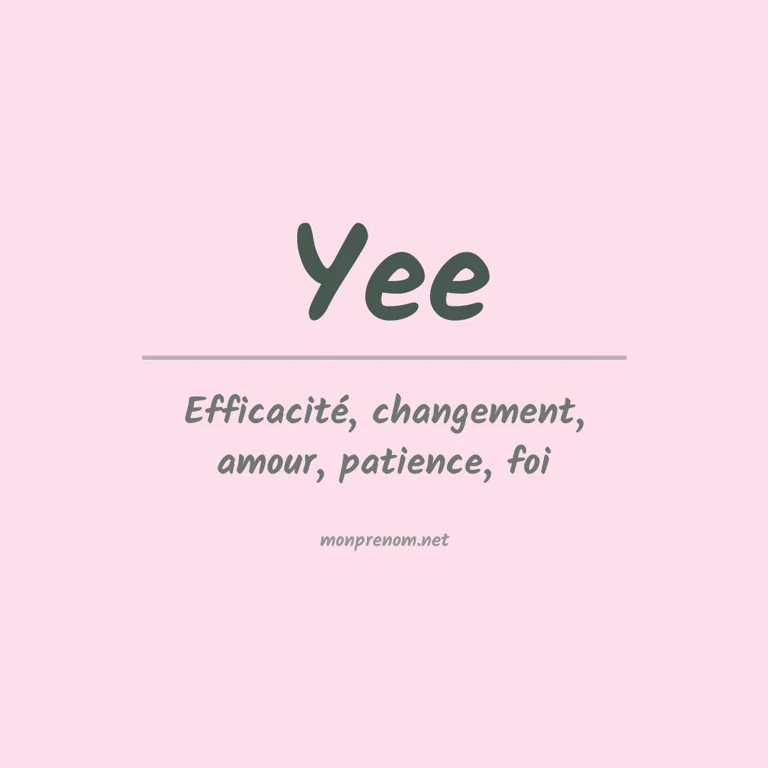 Prénom Yee