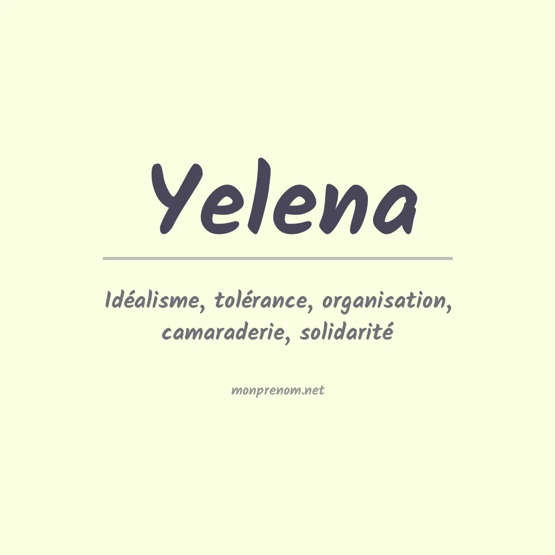 Prénom Yelena
