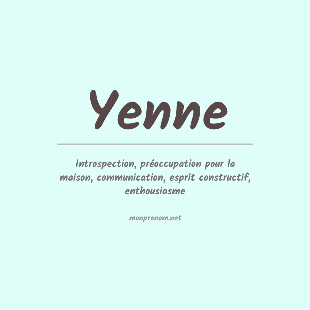 Signification du prénom Yenne