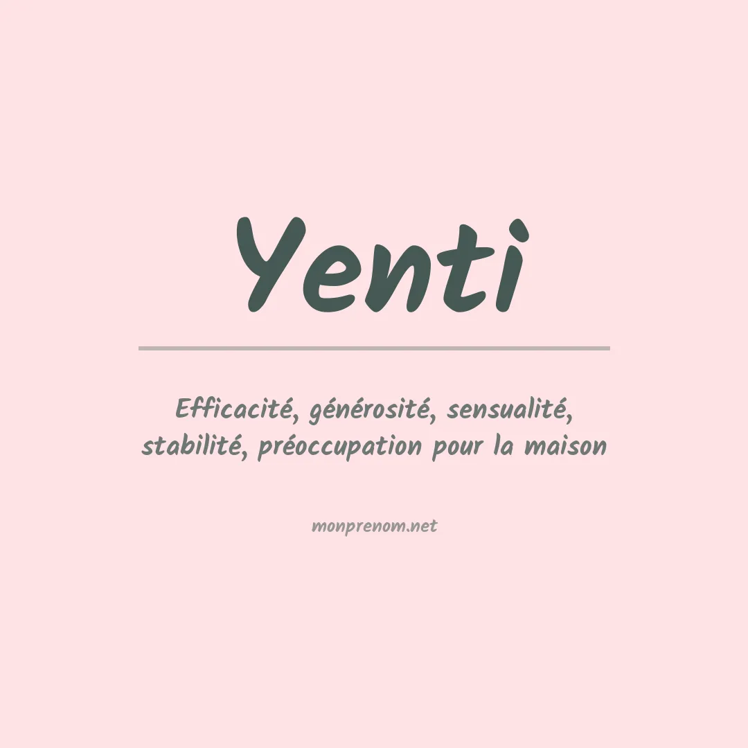 Prénom Yenti