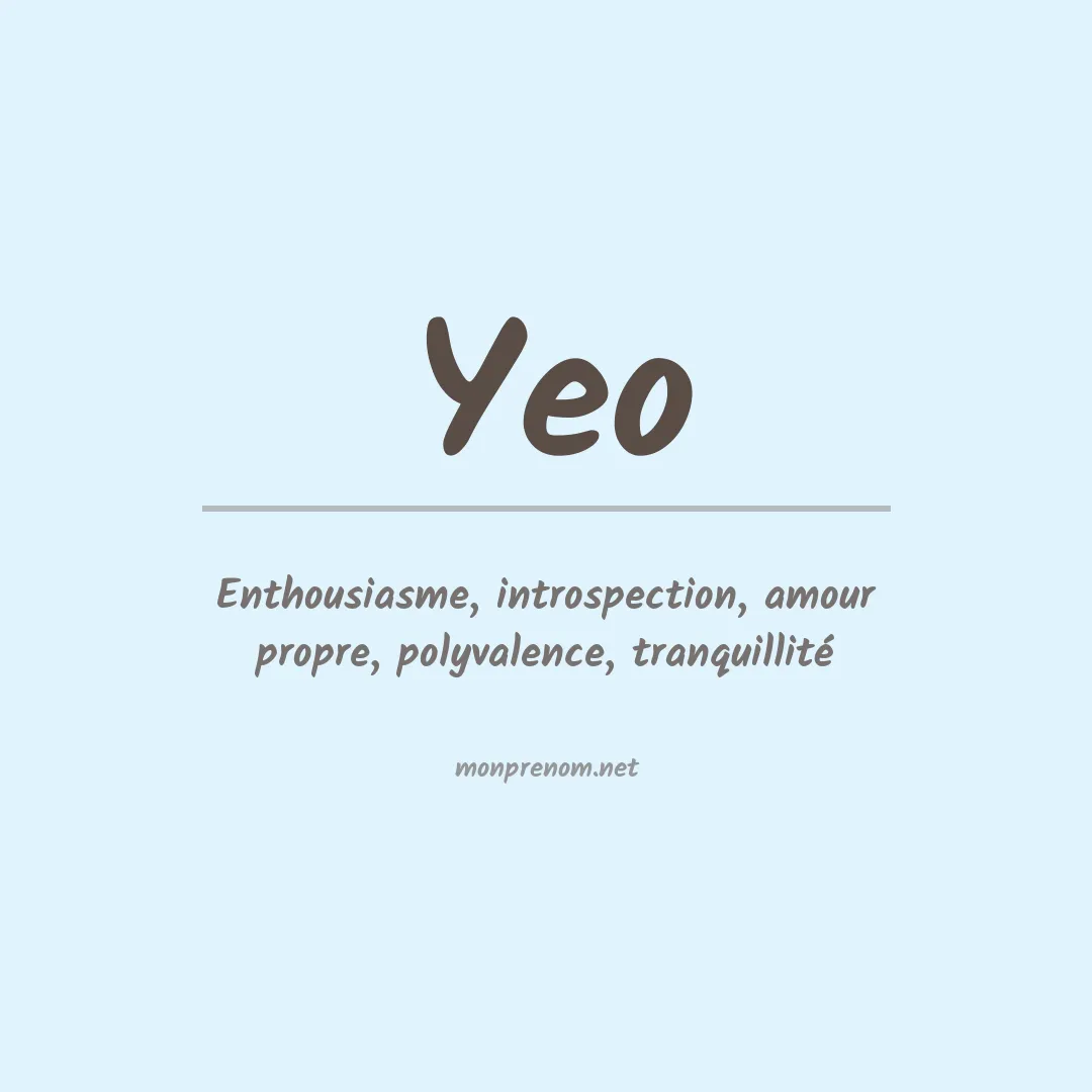 Prénom Yeo