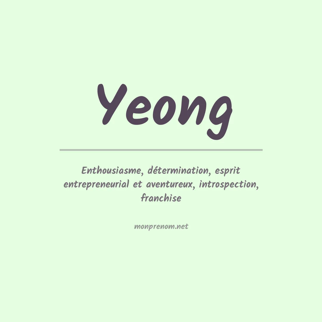 Signification du prénom Yeong