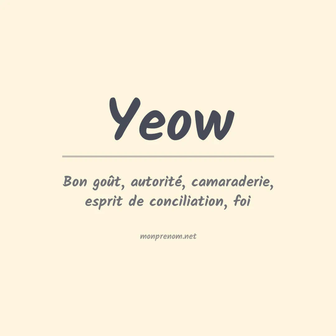 Signification du prénom Yeow