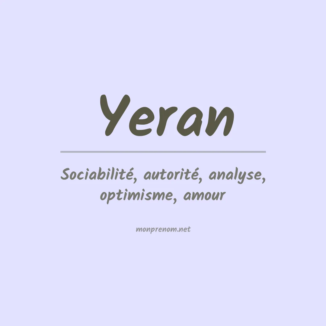 Signification du prénom Yeran