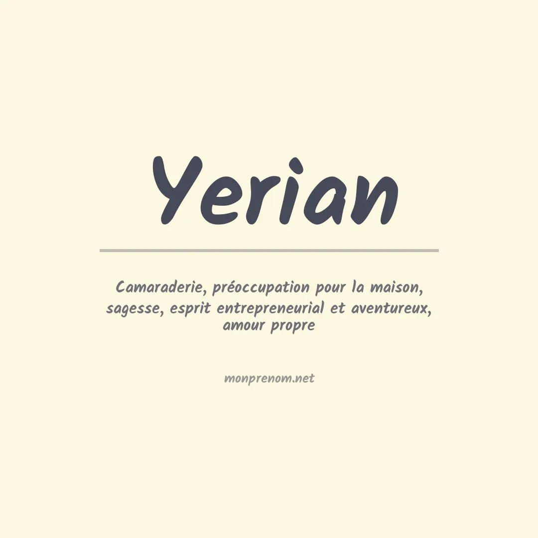 Prénom Yerian