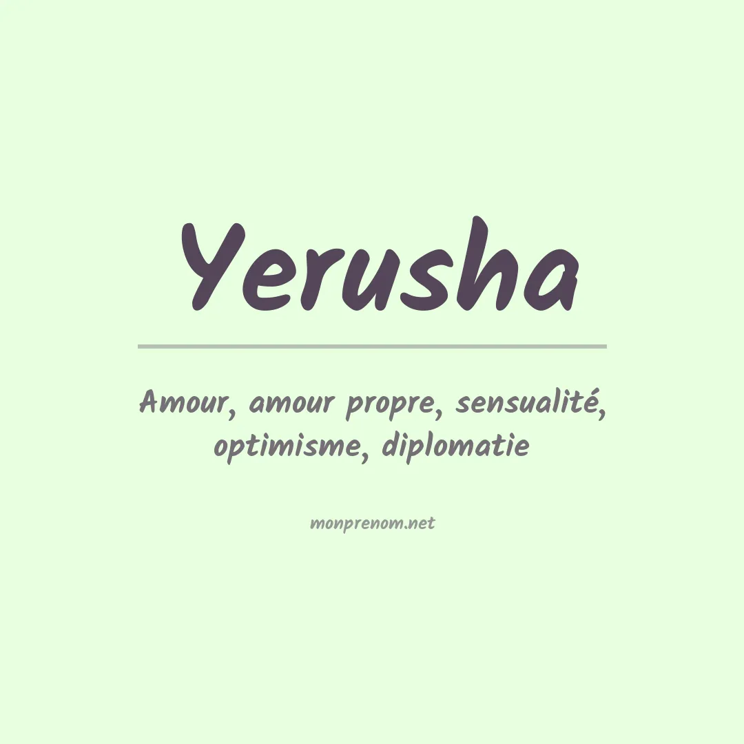 Signification du prénom Yerusha