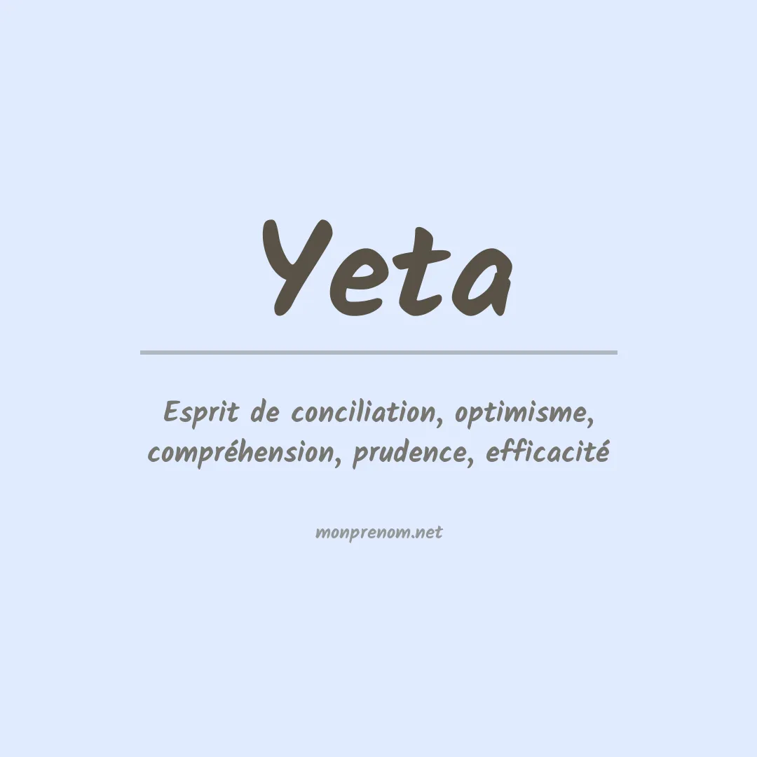 Signification du prénom Yeta