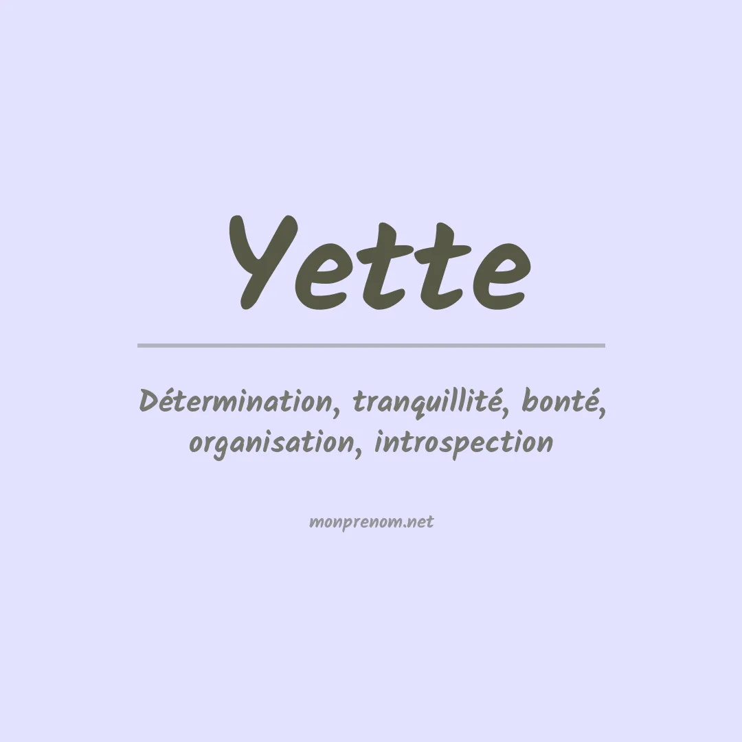 Prénom Yette