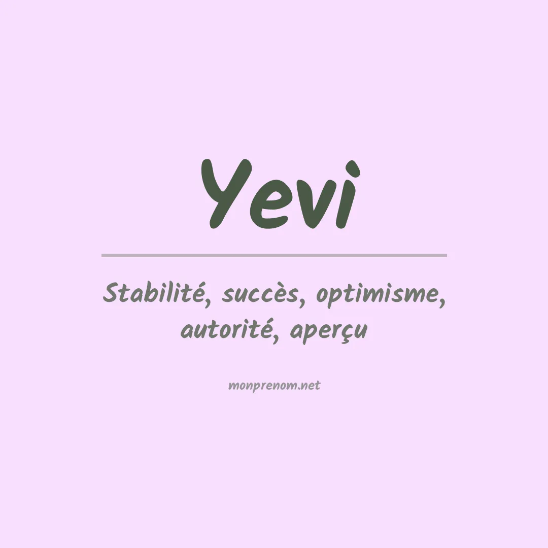 Signification du prénom Yevi