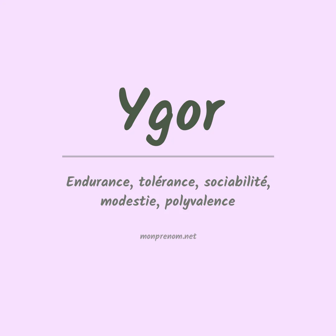 Prénom Ygor