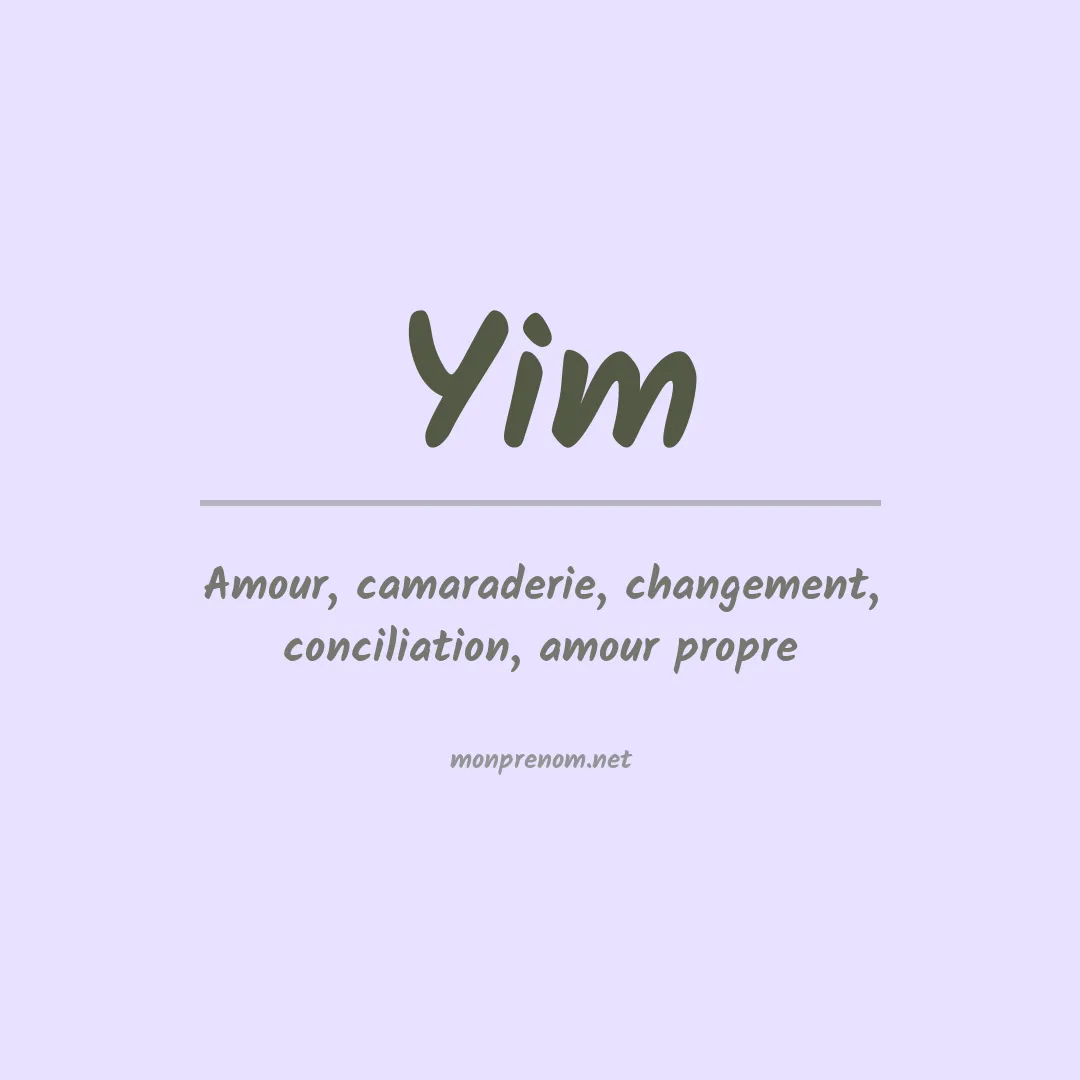 Prénom Yim