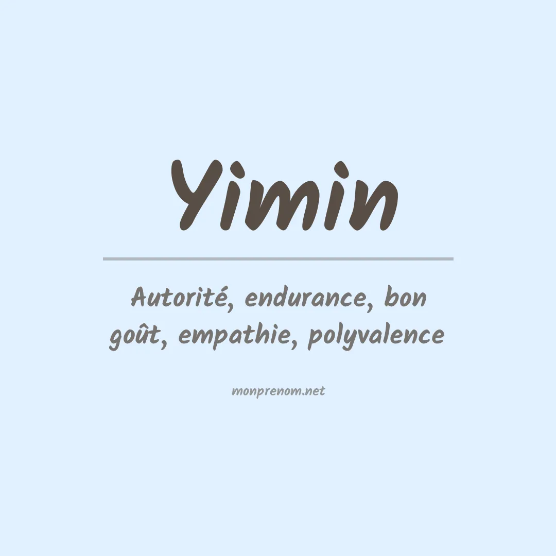 Signification du prénom Yimin