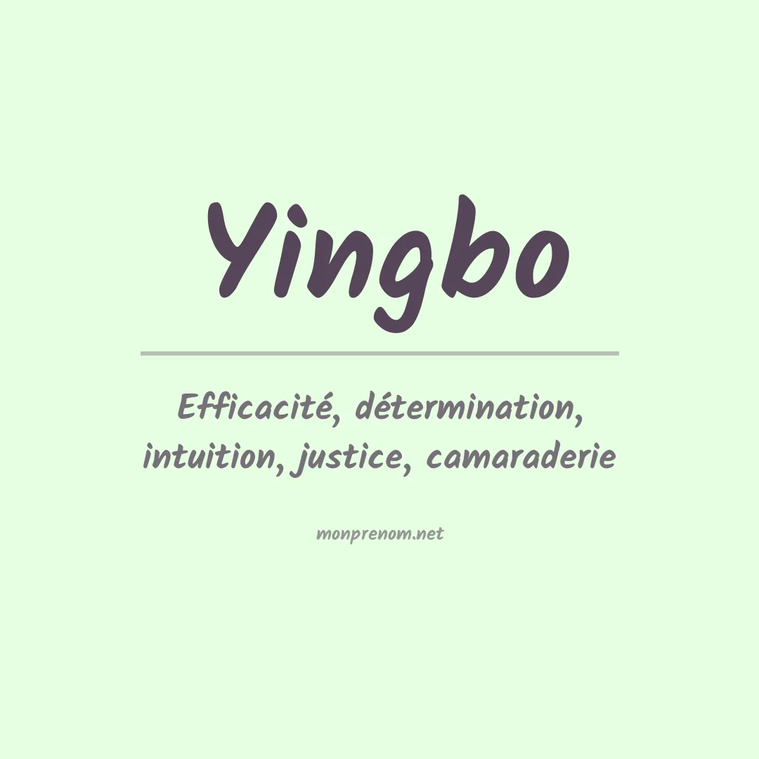 Signification du prénom Yingbo