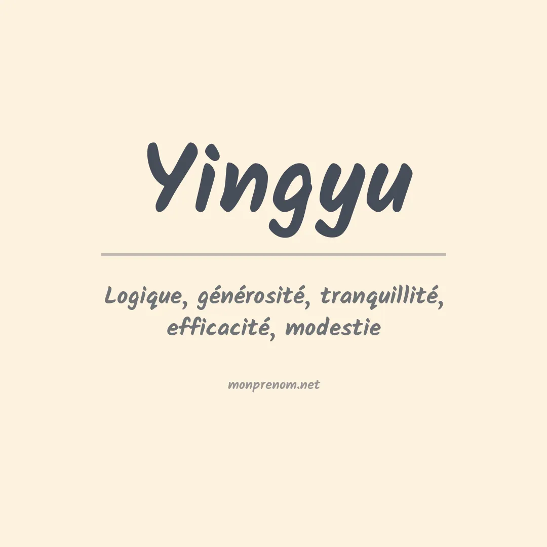 Signification du prénom Yingyu