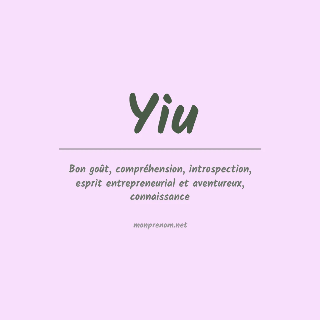 Prénom Yiu
