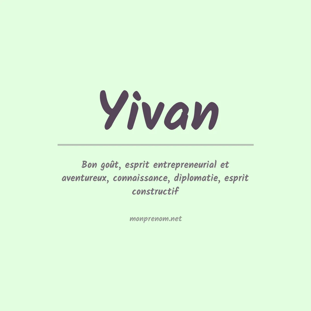 Signification du prénom Yivan