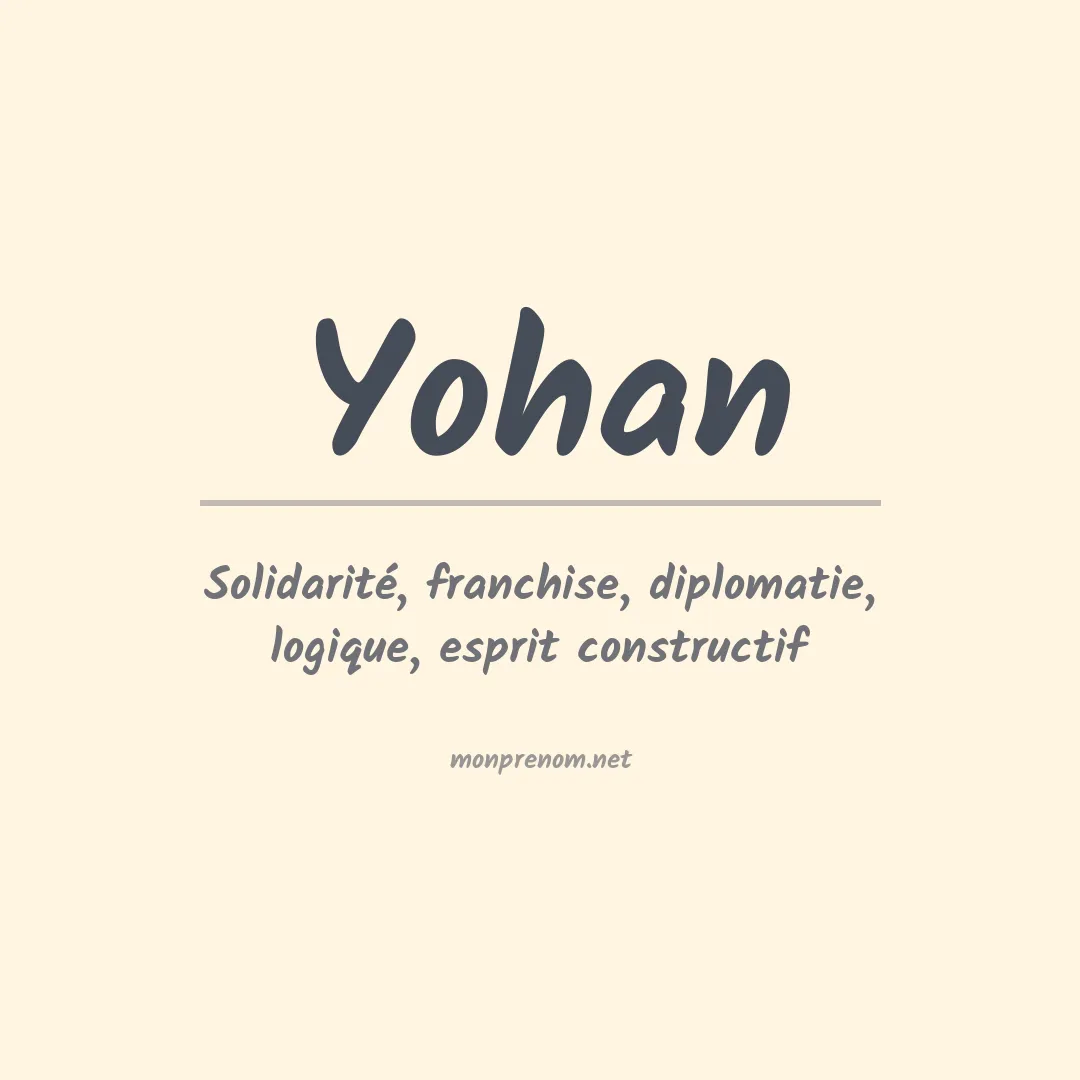 Prénom Yohan