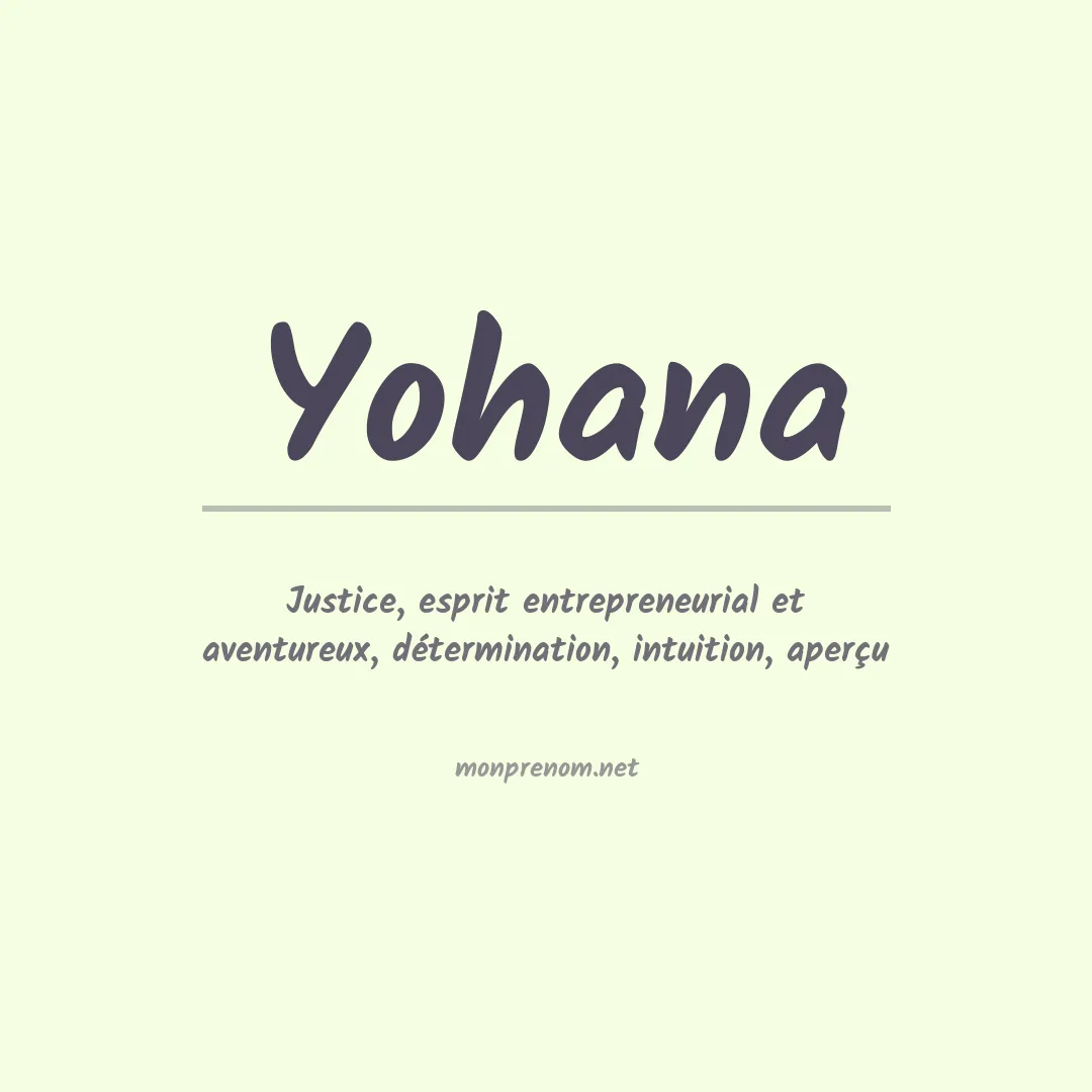 Signification du prénom Yohana