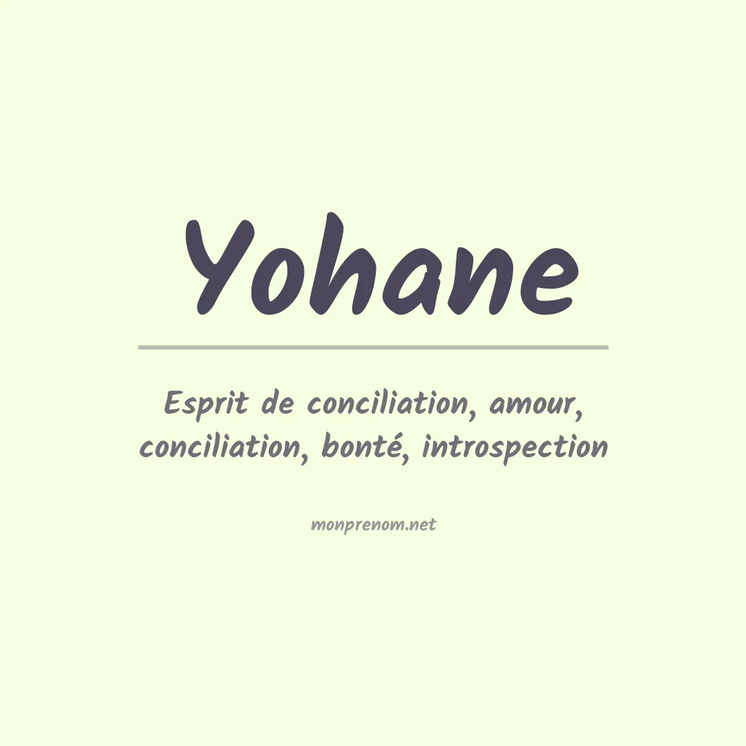 Signification du prénom Yohane
