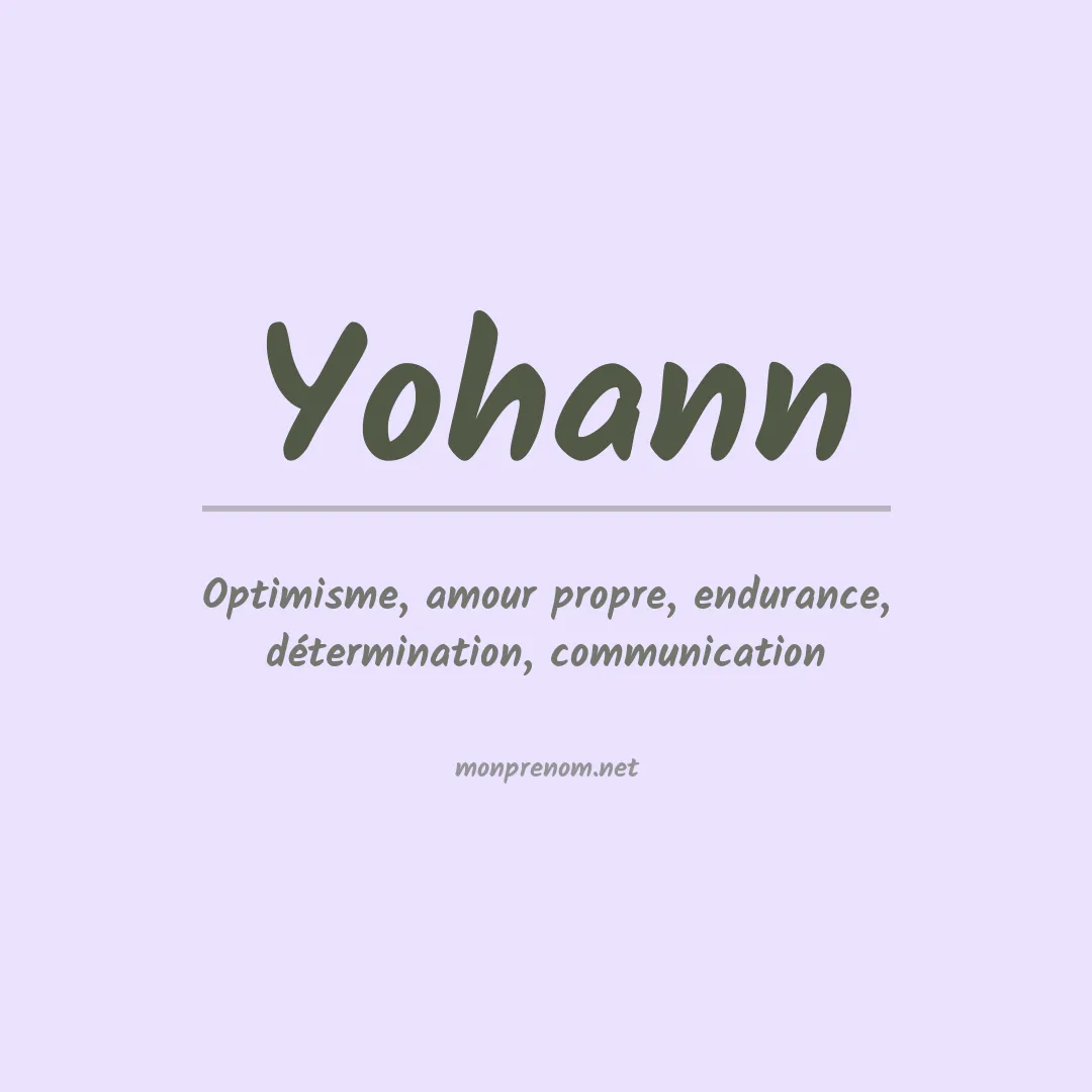Prénom Yohann