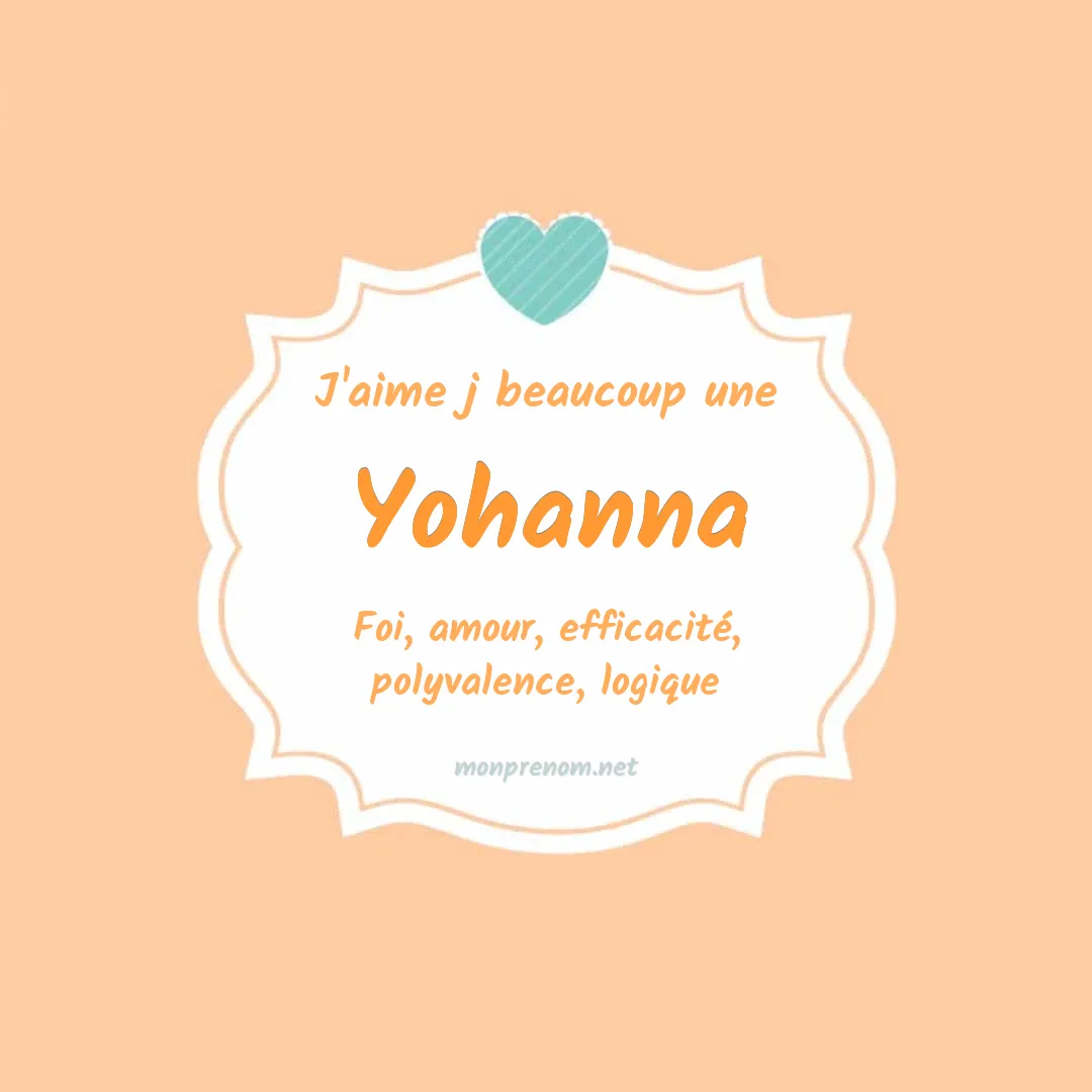 J'aime beaucoup Yohanna