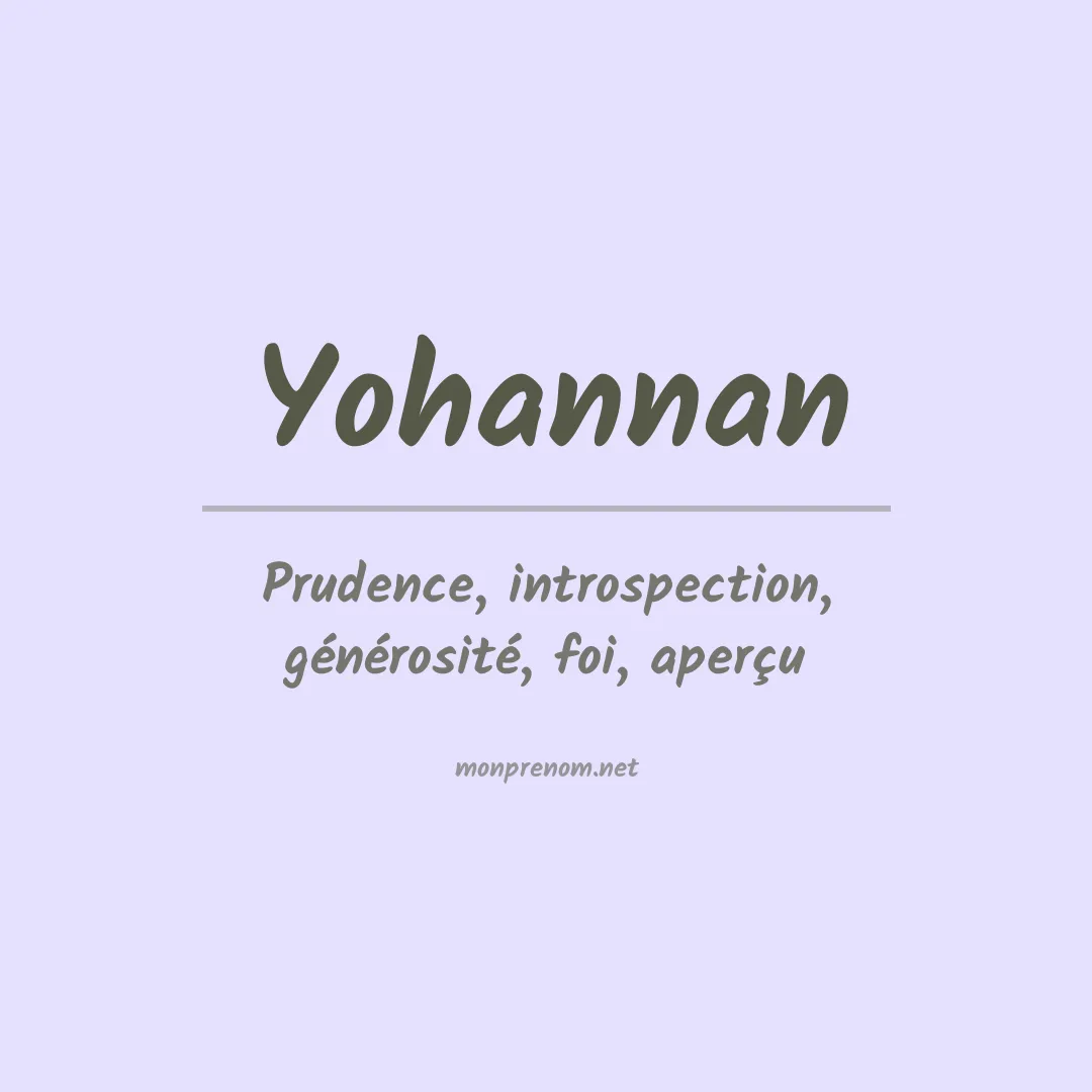 Prénom Yohannan