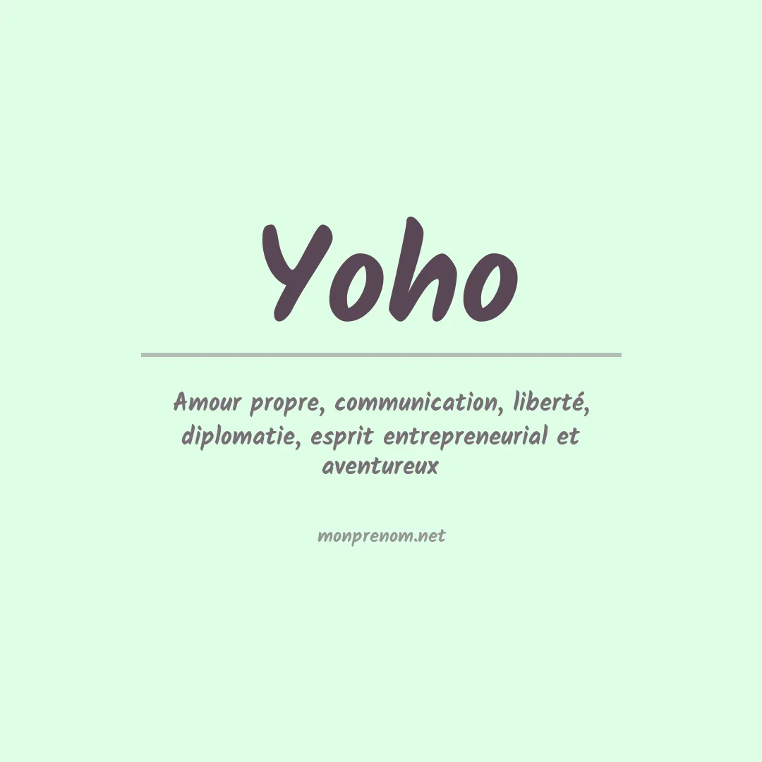 Prénom Yoho