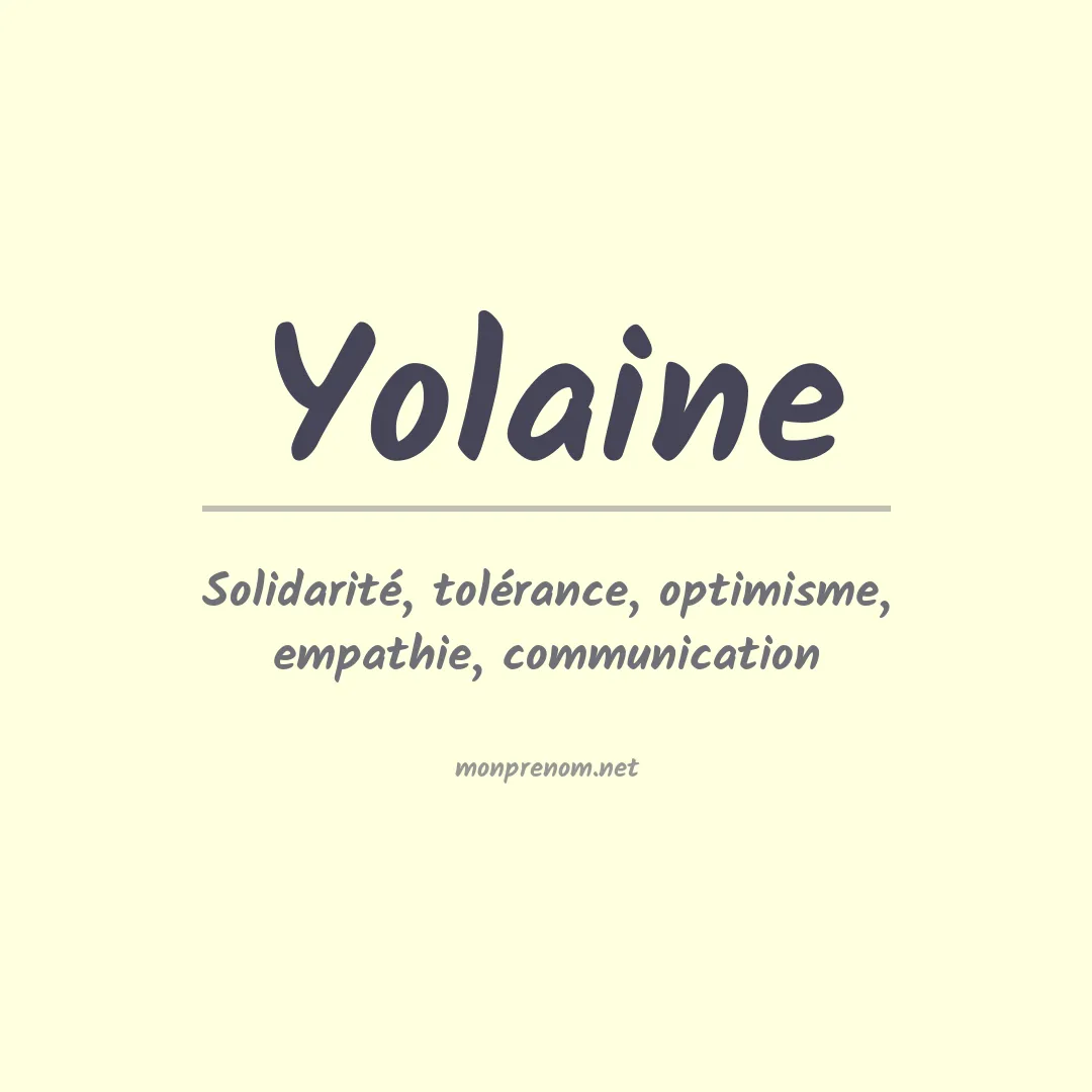Prénom Yolaine