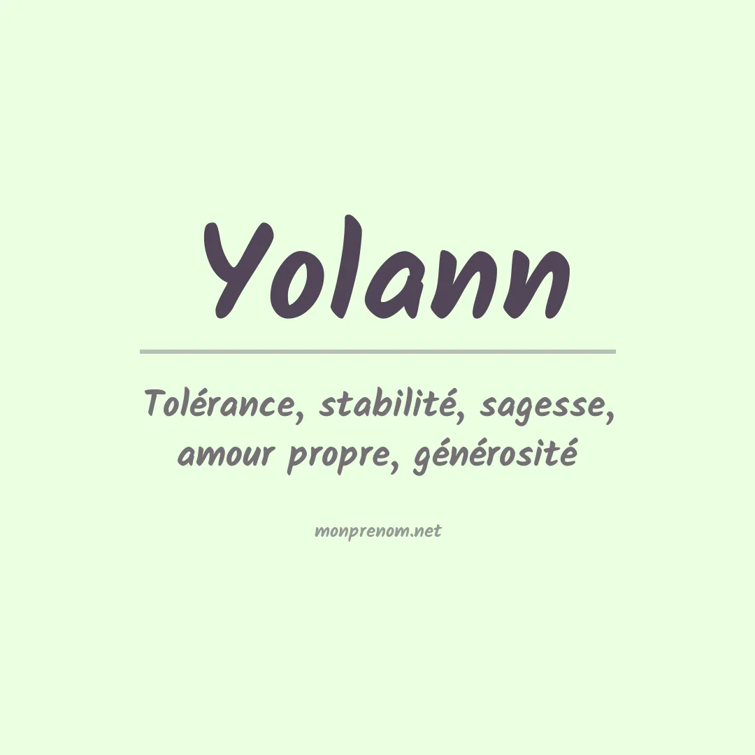 Signification du prénom Yolann