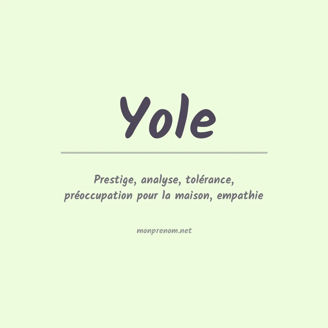 Prénom Yole