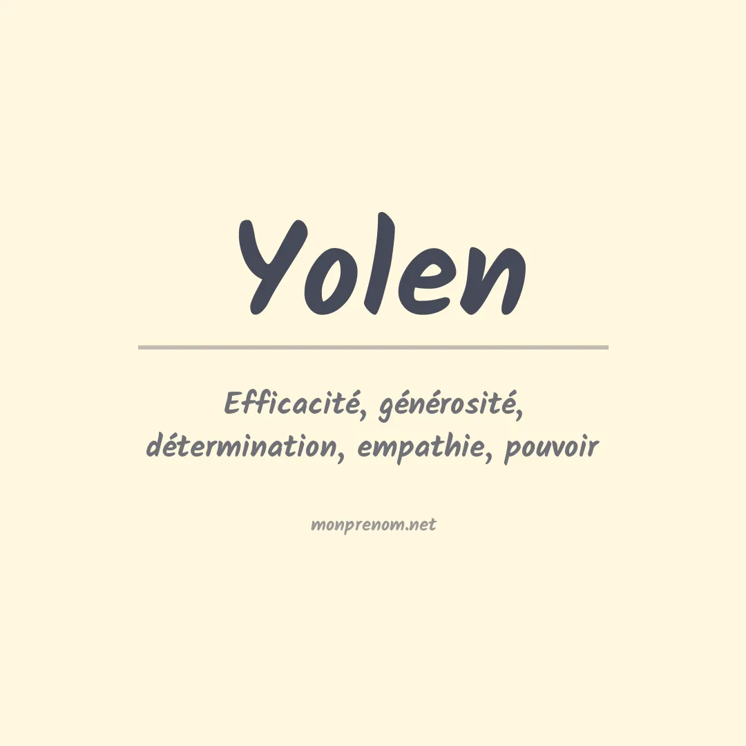 Signification du prénom Yolen