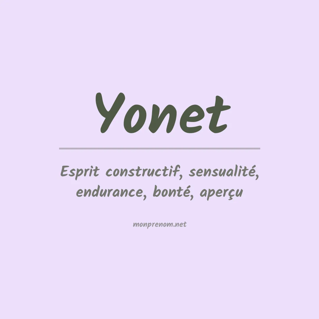 Signification du prénom Yonet