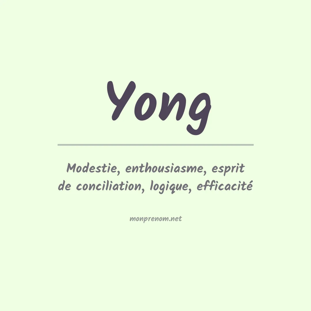 Prénom Yong